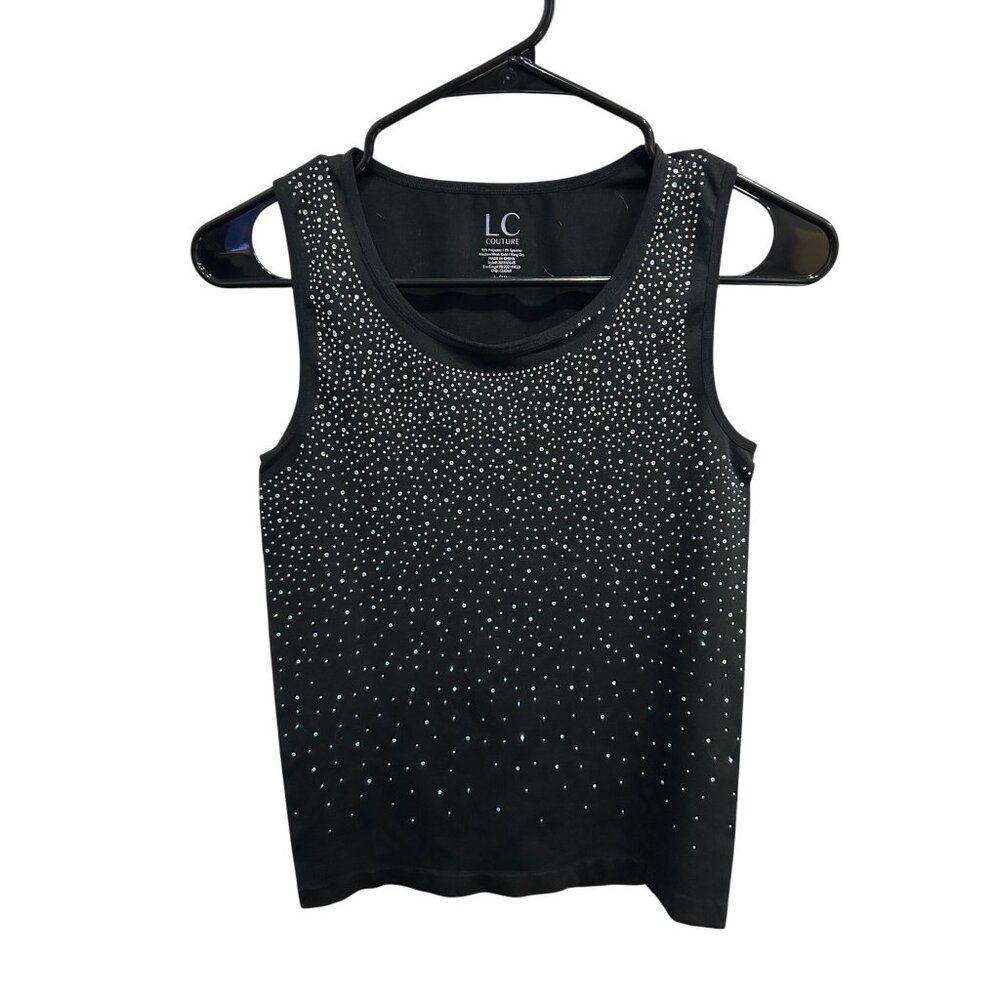 LC Couture Womens Rhinestone Sleeveless Tank Top Size  L/XL Chic Casual Wear